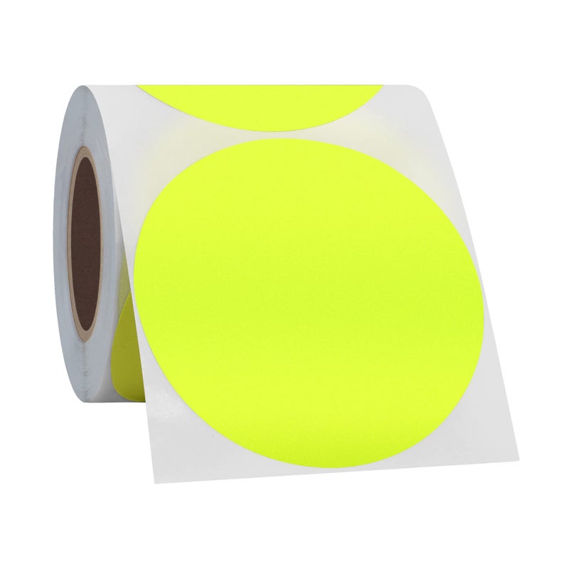 Hybsk Round Color Coding Circle Dots Labels Warehouse Inventory Organizer Stickers (3 inch, Fluorescent Yellow) - Image 4